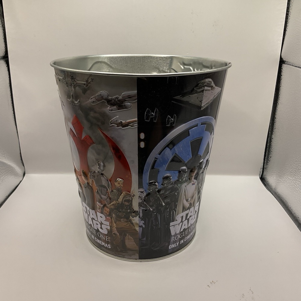 Star Wars Rogue One Promotional Cinema Metal Popcorn Bucket 8 inches tall‎